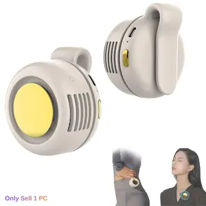 Portable Small Whirlwind Bladeless Waist-mounted Fan with Clip Design, 3 Adjustable Wind Speeds, 360° Rotatable Head, USB Rechargeable Mini Art Fan Suitable for Office, Camping, Travel and Outdoor