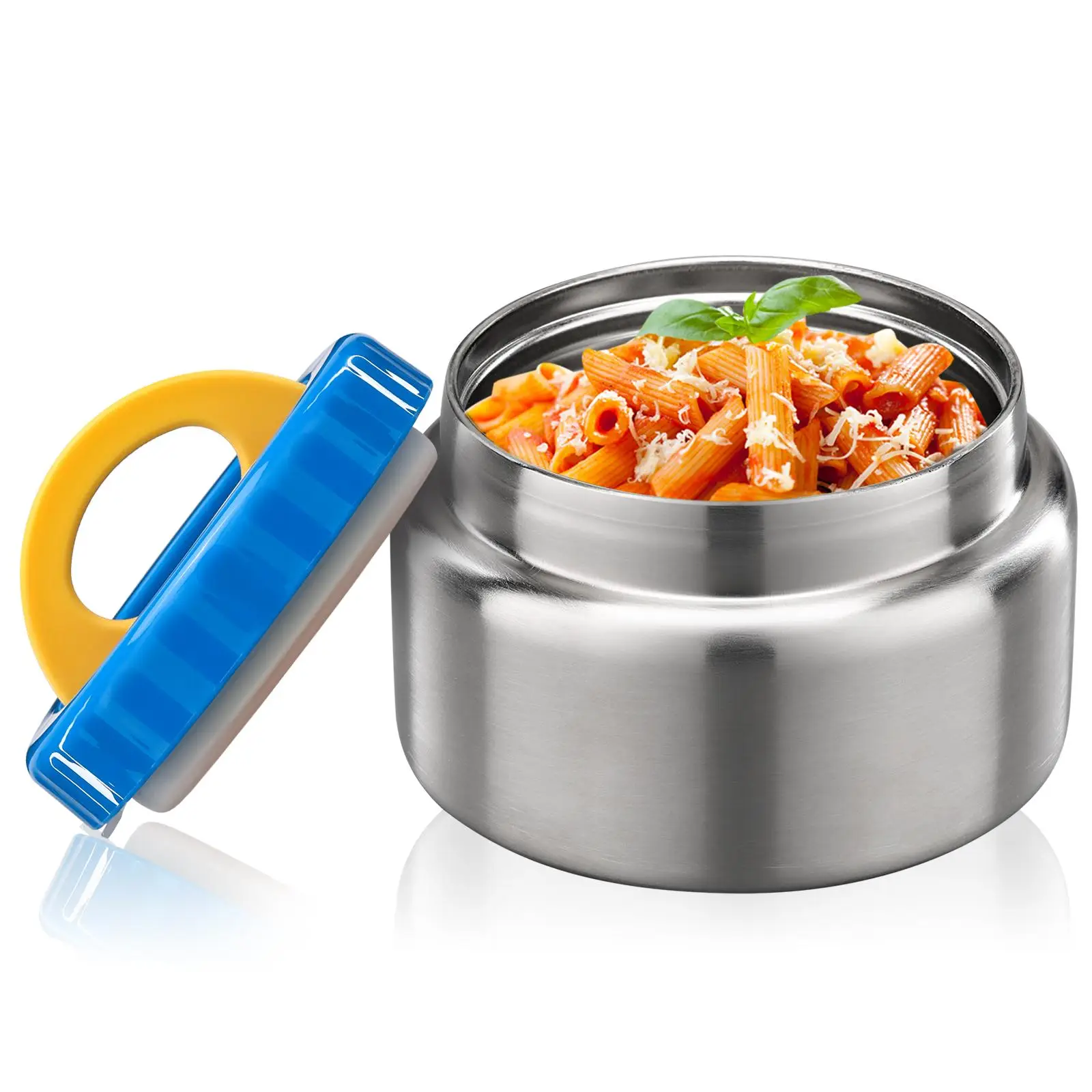 Round Insulated Lunch Box, 1 Count Stainless Steel Insulated Soup Bowl With Lid, Portable Lunch Box For Home & Office & School, Summer for Gift