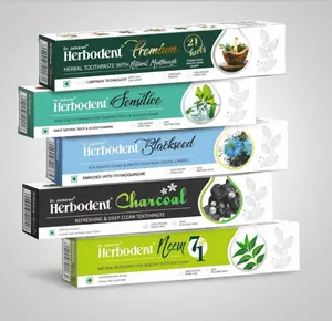 Herbodent Toothpaste Combo- Natural Organic Herbs 7 in 1 Toothpaste- No Fluoride, No Paraben, 5 flavors Charcoal Mint Mouthwash Repair, Toothpaste set