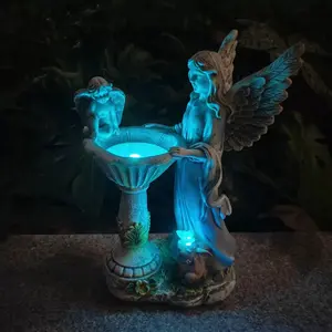 Solar Outdoor Angel Garden Statue Light, Ipx4 Color Changing Lamp, Sunflower Sculpture, Lawn Decor, Yard Art, Outdoor Decoration Light, Garden Glow Light, Garden Decorative Lighting, Outdoor Landscape Lighting, Solar Garden Lights
