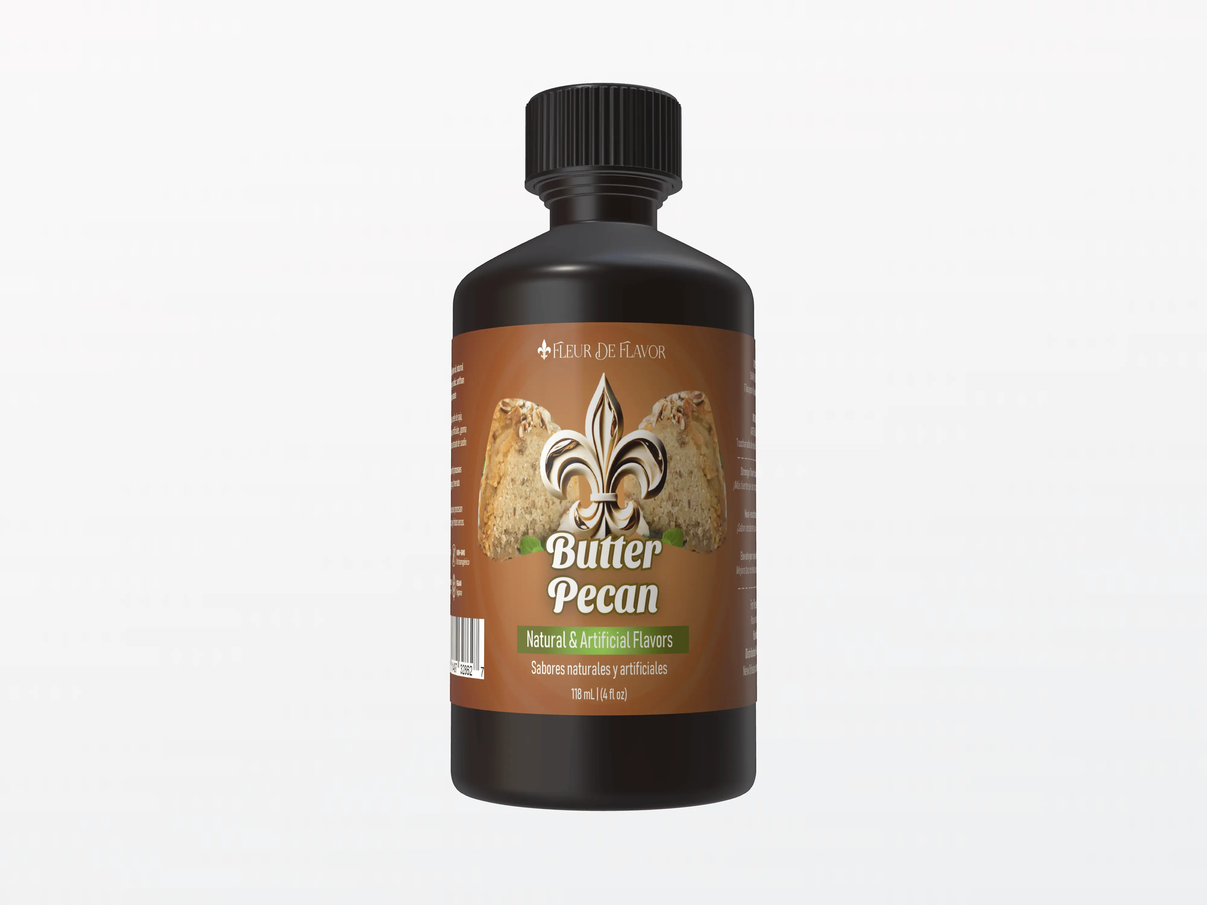 Fleur De Flavor Butter Pecan Emulsion – Rich, Buttery Nutty Flavor for Baking, Frosting, Ice Cream & Beverages (4 oz)