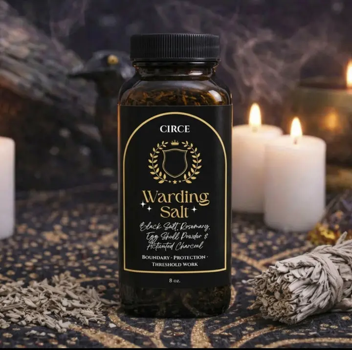 Circe Boutique Warding Salt – Ritual Protection Blend with Black Salt, Rosemary & Activated Charcoal (8 oz) Traditional Powder