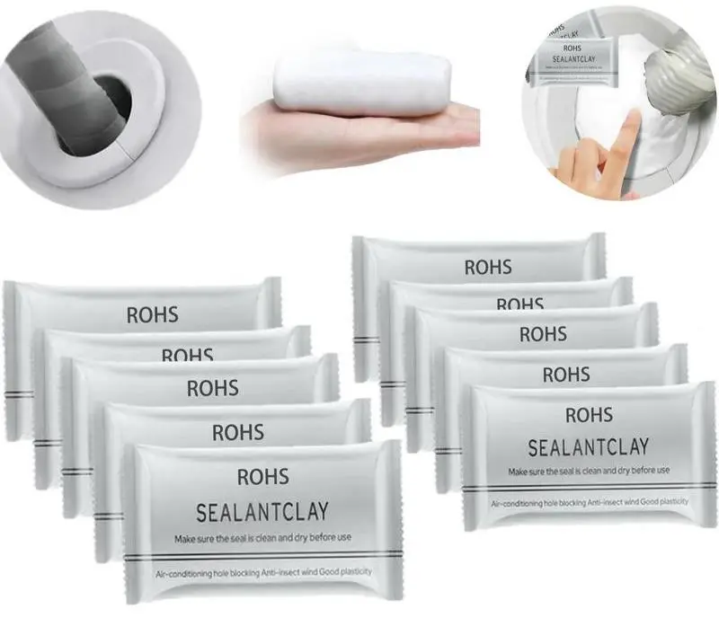 10 Count Waterproof Sealant Mastic, Quick Mending Mud, Repair Wall Holes for Wall Hole, Drain Connection, Air Conditioning Hole Waterproof Seal Putty No Drill Adhesive
