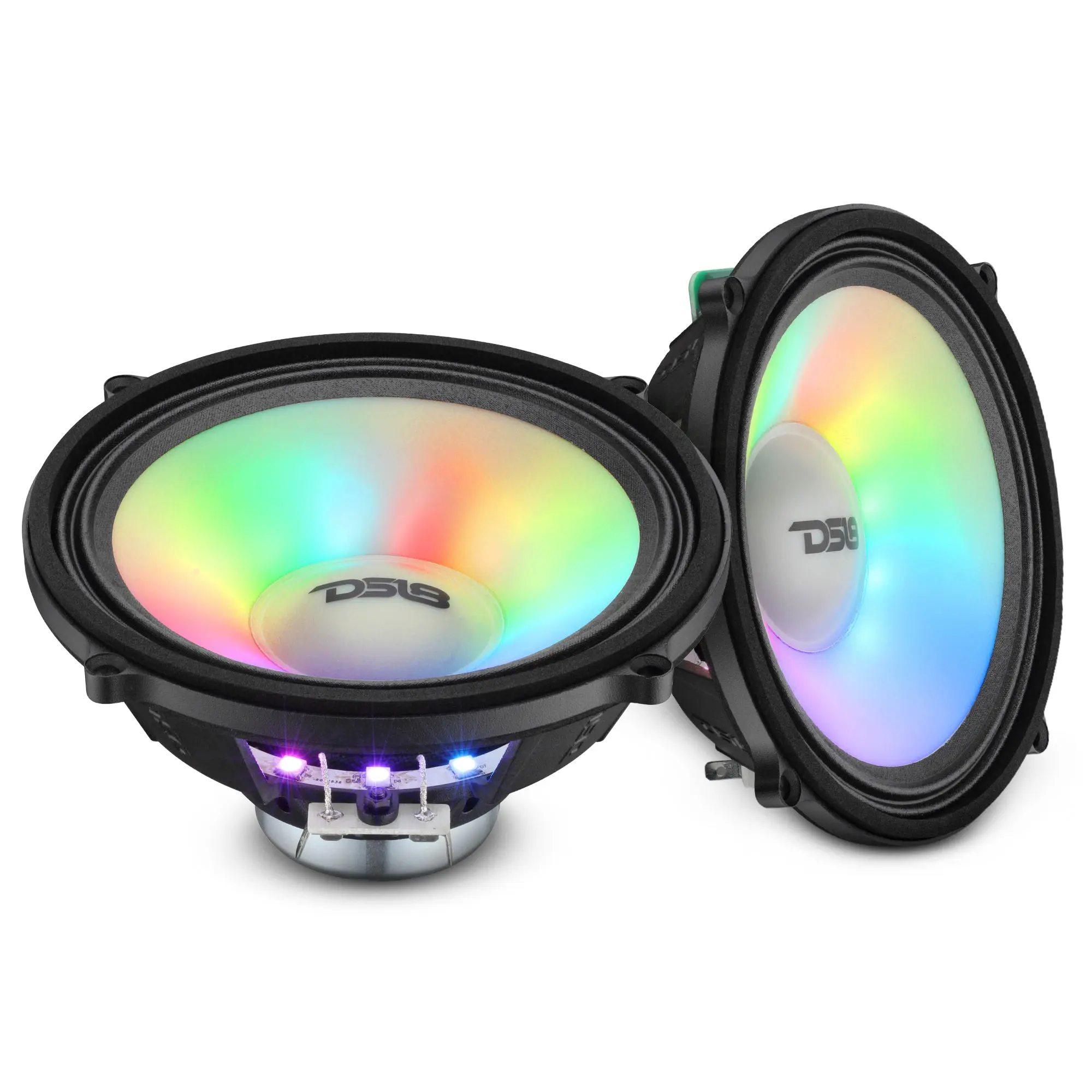 DS18 6.5 in Dashboard Speakers for Polaris RZR-PRO 2020+ Models, OEM Fit, Digital LED Lights, 150W RMS, 300W Max, Neodymium Magnet, 50Hz-8kHz Frequency Response, 92dB Sensitivity, Android-Compatible, 6.5 Inches