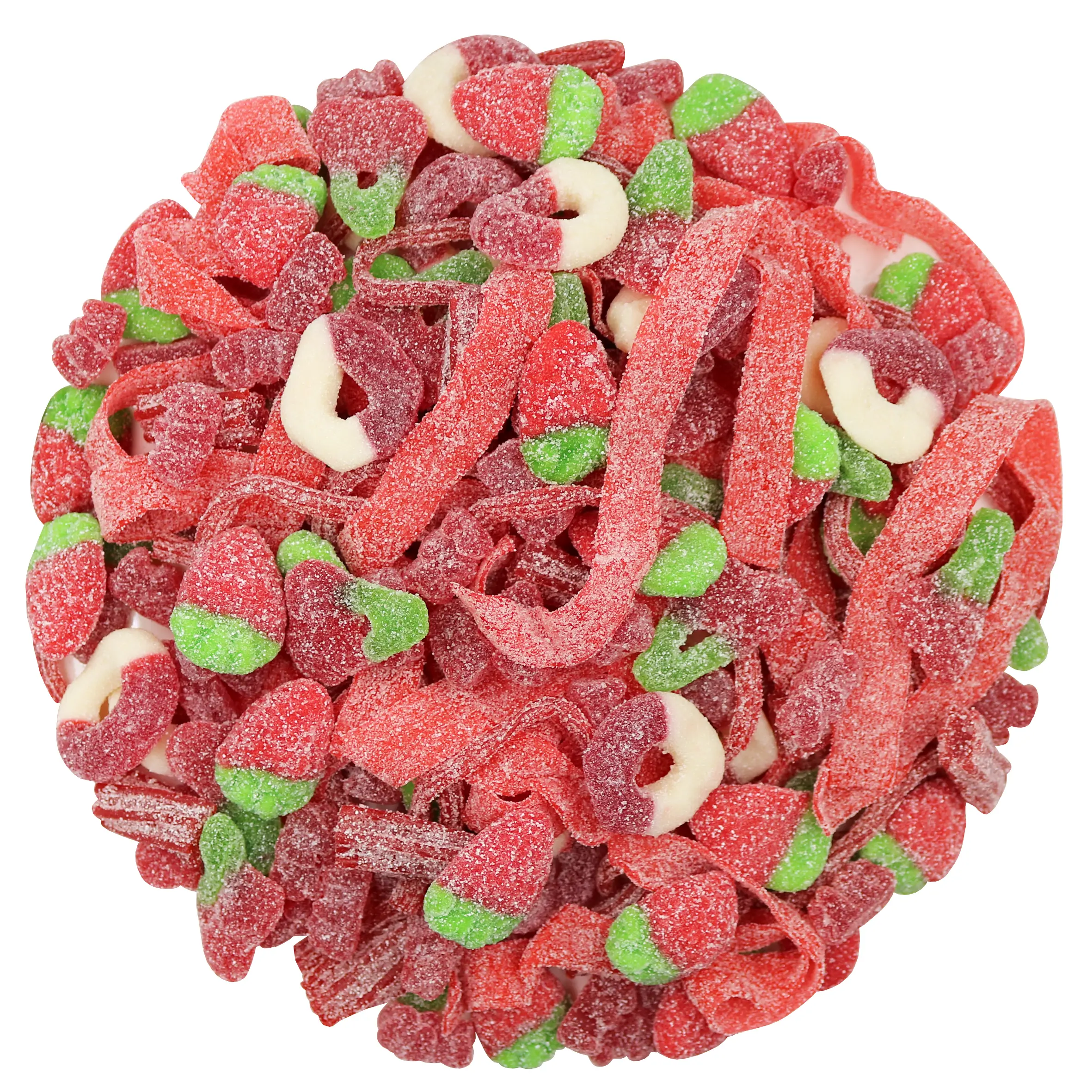 SOUR RED MIX GUMMY CANDY 2LB BAG , GUMMY BEARS , GUMMY RINGS , STRAWBERRY GUMMY , CANDY BELTS , CANDY LACE , CANDY TWISTS . Sweet Tangy Gummies Bonbon Sugar Snack