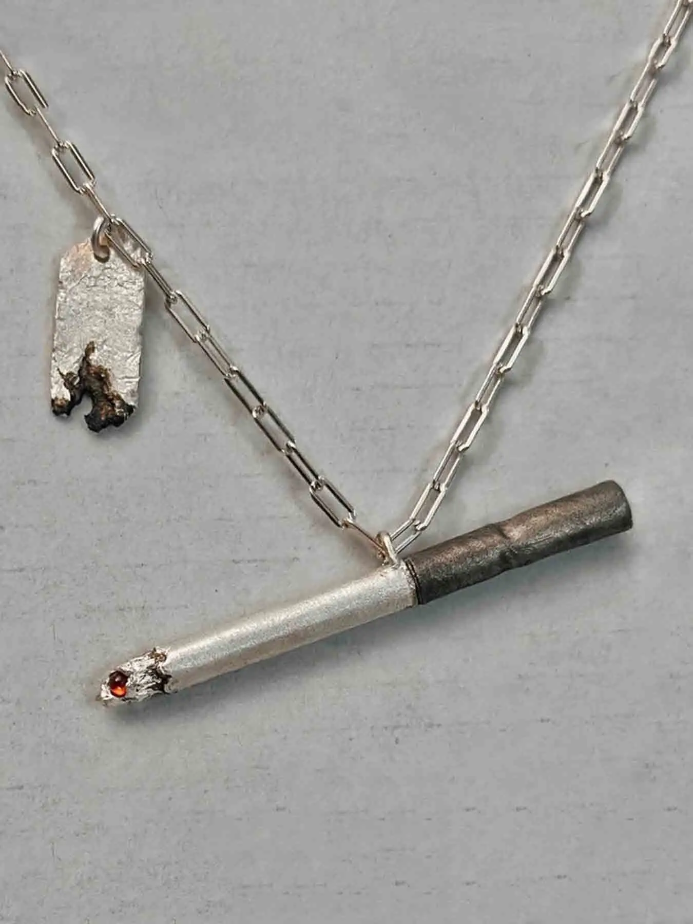 Hip-Hop Style Cigarette Design Necklace, Zinc Alloy Chain, Unisex Fashion Jewelry, Unique Party Accessory, Streetwear Trendy Pendant, Punk Style Necklace, Punk Style Accessories, Necklace Gift