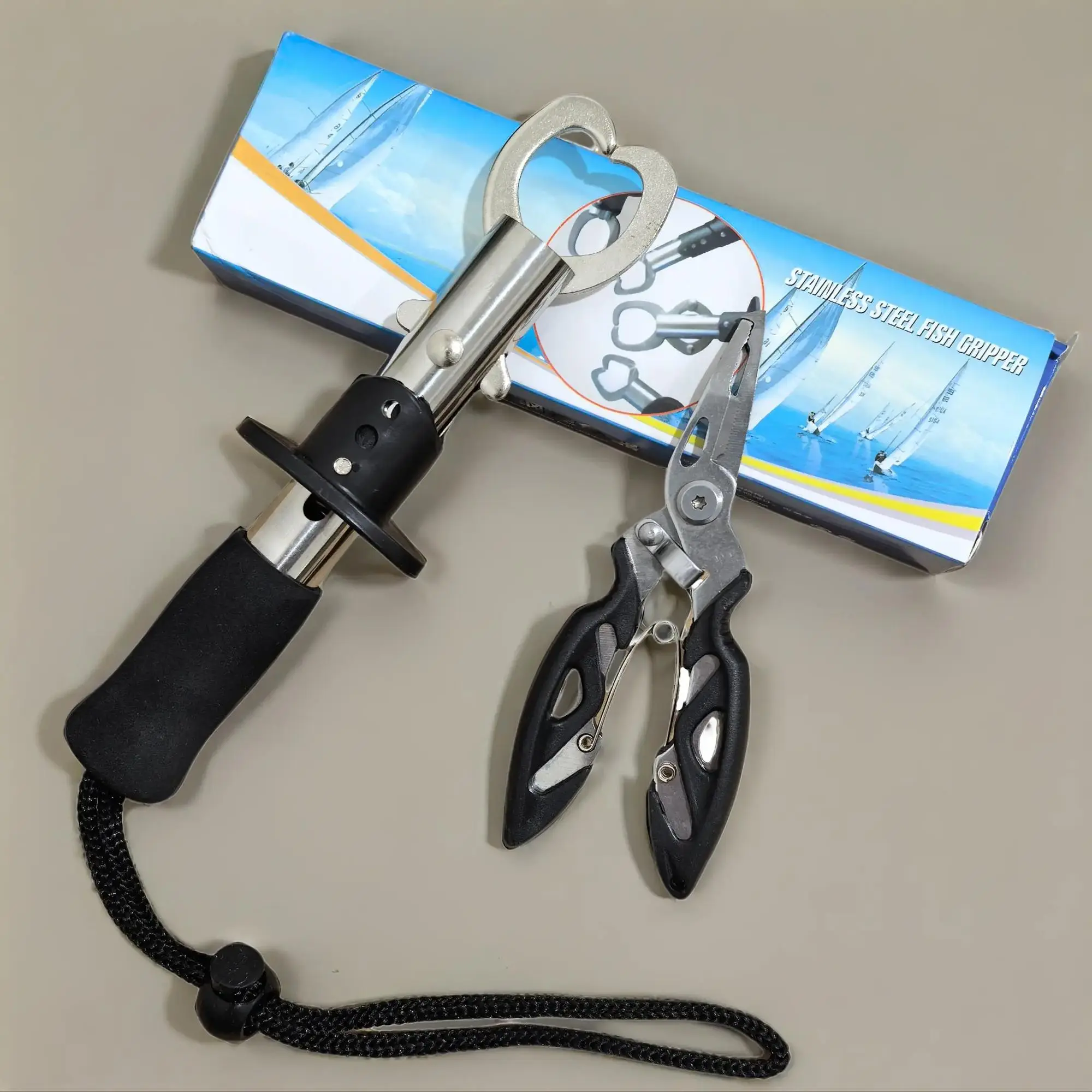 Stainless Steel Fishing Gripper with Storage Bag, Fishing Plier with Lanyard & Bottle Opener, Fishing Tool for Outdoor, Fishing Accessories Kit, Multifunctional Fishing Accessories, Outdoor Fishing Equipment