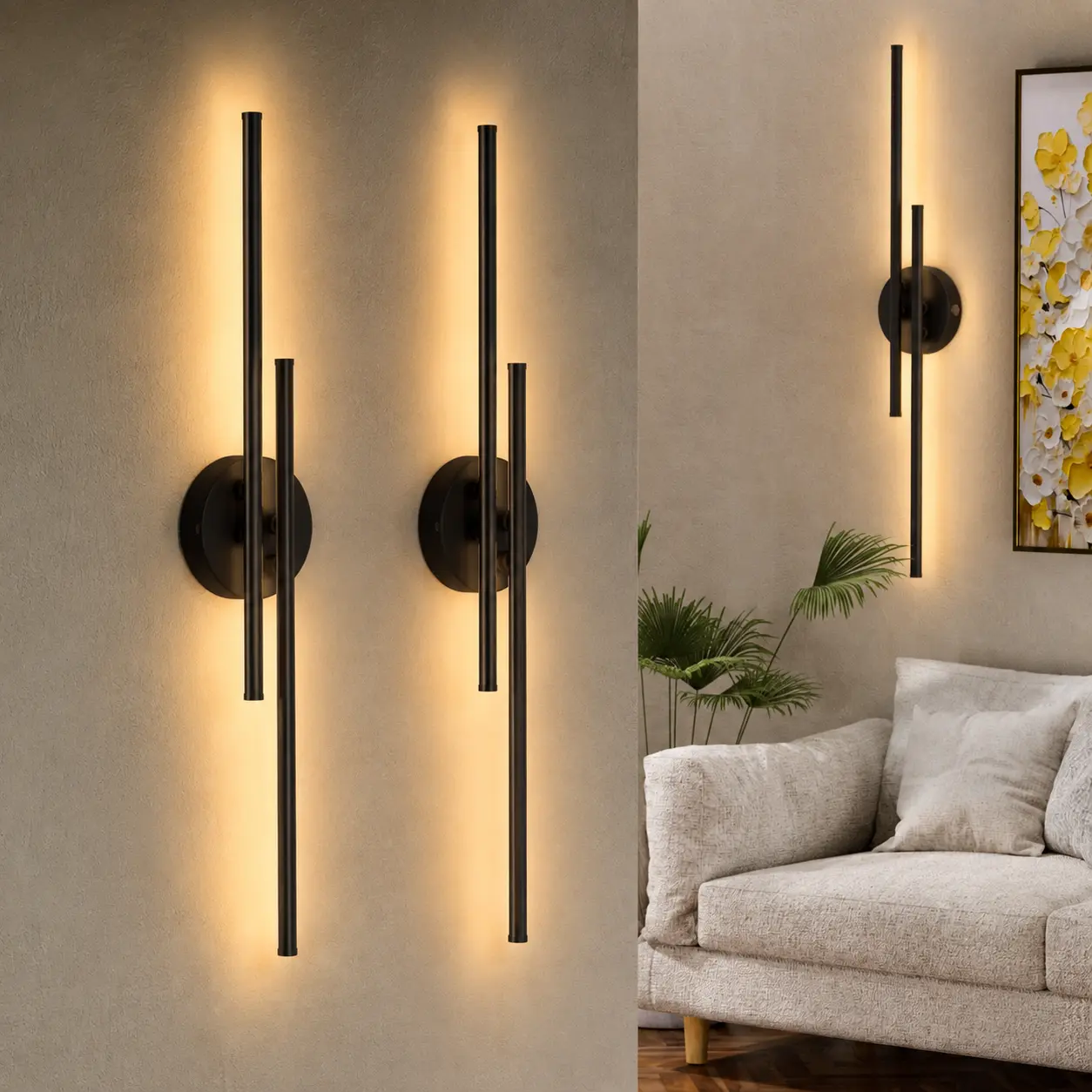 Battery Operated Wall Sconce with Remote Control, Dimmable Stepless  3000K-6000K, LED Rechargeable Wireless Wall Sconces for Bedroom, Living Room, Hallway Home Decor Lighting Adjustable Lights,dorm essentials,home essentials,camping essentials