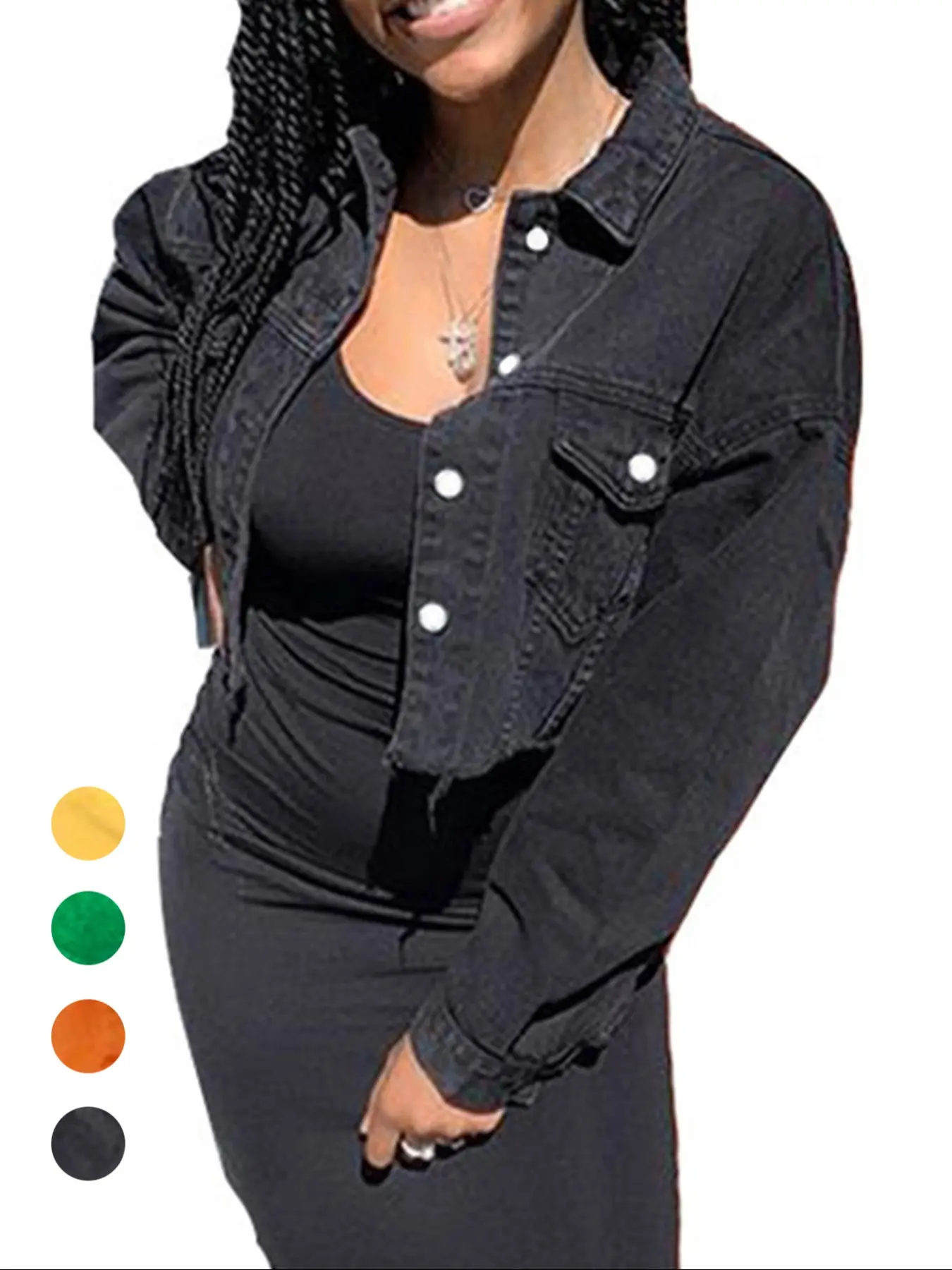 Women's Casual Vintage Short Cropped Jacket, Loose Fit Waist Show off Coat, Perfect Layering Piece for All Seasons