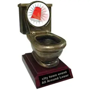 BuyAwardsandTrophies Flip Cup Resing Toilet Trophy