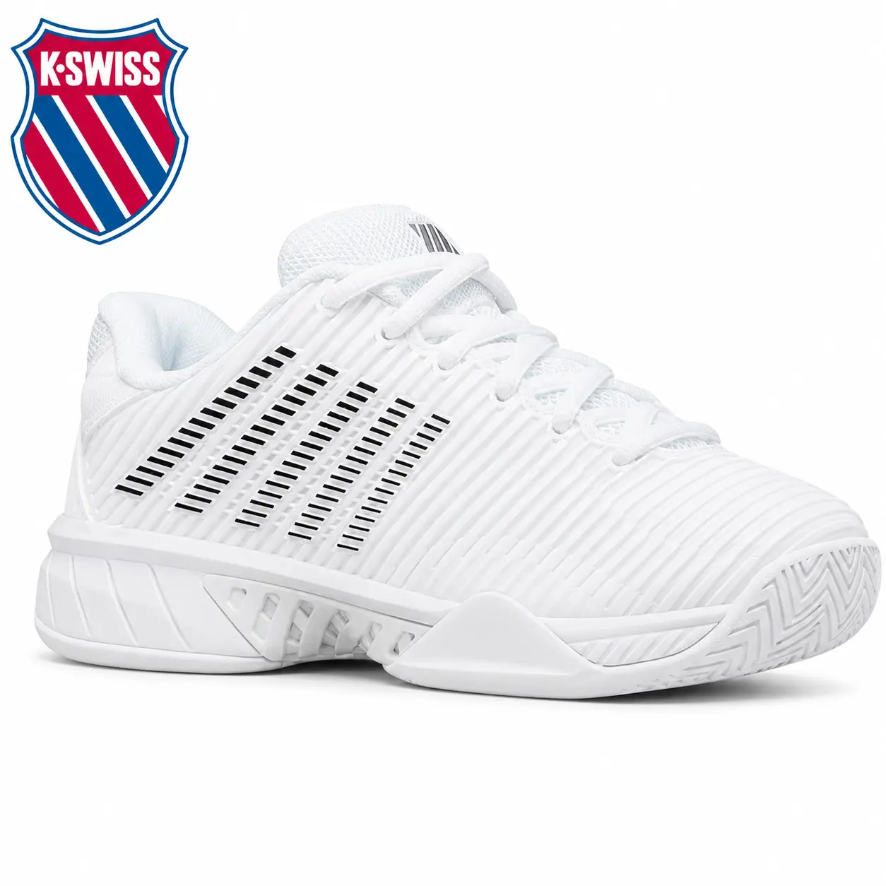 K-Swiss Women's Hypercourt Express 2: White/Black Lightweight & Breathable Tennis & Training Shoes