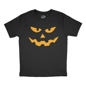 Youth Funny T Shirts Triangle Nose Pumpkin Face Sarcastic Halloween Graphic Novelty Tee For Kids Funny T Shirts Halloween Tops for Kid Novelty Tees for Kids Black -