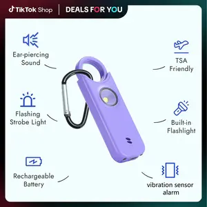 Women's 3-in-1 Compact Personal Safety Alarm Keychain - 135dB Emergency Siren, Strobe Light, USB-C Rechargeable Battery, LED Flashlight, ABS Plastic, Portable Pink Anti-Collision (Black Friday Exclusive)