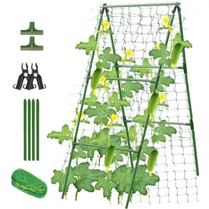 Cucumber Trellis Garden Arch Support Frame, High Plant Climbing Stand for Vegetables Peas Fruits Outdoor A-Frame, Suitable for Small Plants, Tomato Trellis Clips
