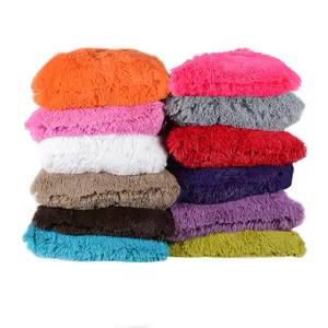 Very Soft & Comfy Plush Long Faux Fur Throw Pillows 18"x18" Pack - 100% Polyester, Colorful and Comfortable Decorative Accents
