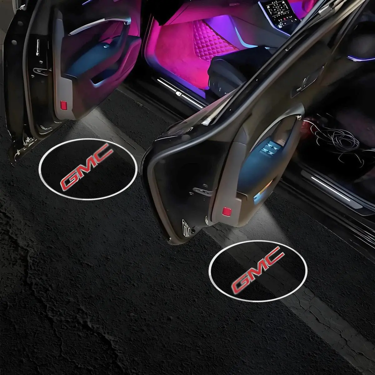 Magnetic LED Car Door Welcome Logo Projector Light with 2 Magnets, Universal Fit Decorative Light with Simple Install & Instant Upgrade for GMC, Mitsubishi, RAM, Dodge, Jeep, Cadillac, Acura, Santa Fe, Tucson, Sonata, Car Decorative Light, Welcome Light