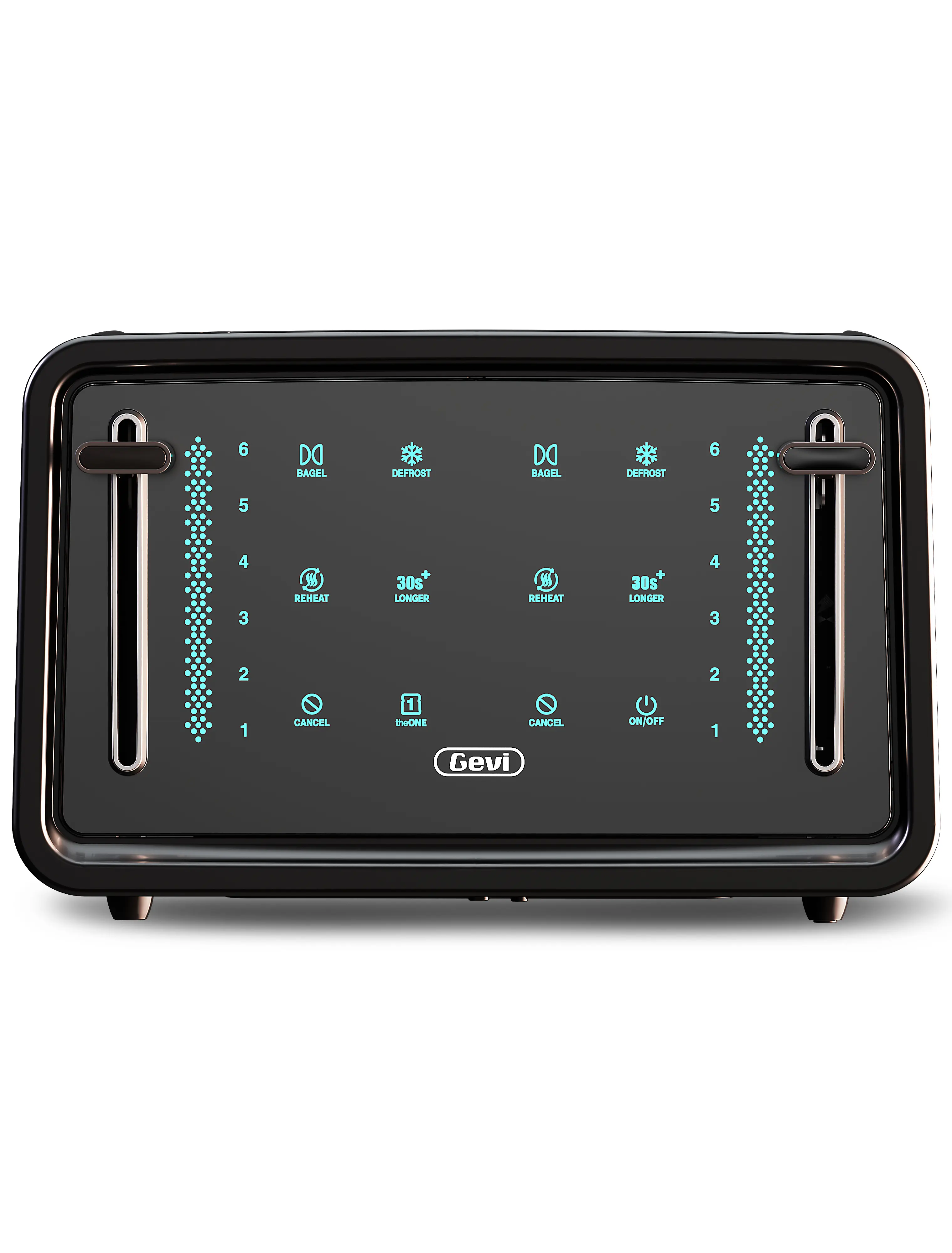 Gevi 4-Slice Stainless Steel Smart Toaster with LED Touchscreen, Extra Wide Slots, Dual Control Panels, 6 Shade Settings, Reheat, Defrost, Bagel & Cancel Functions for Home Kitchen Appliances (Black), 4-Slice Toaster, Smart Toasters
