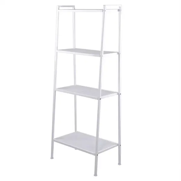 Ivory White Widen 4-Tier Rectangle Bookshelf - Open Shelves for Home Library, Clever Storage & Home Organization