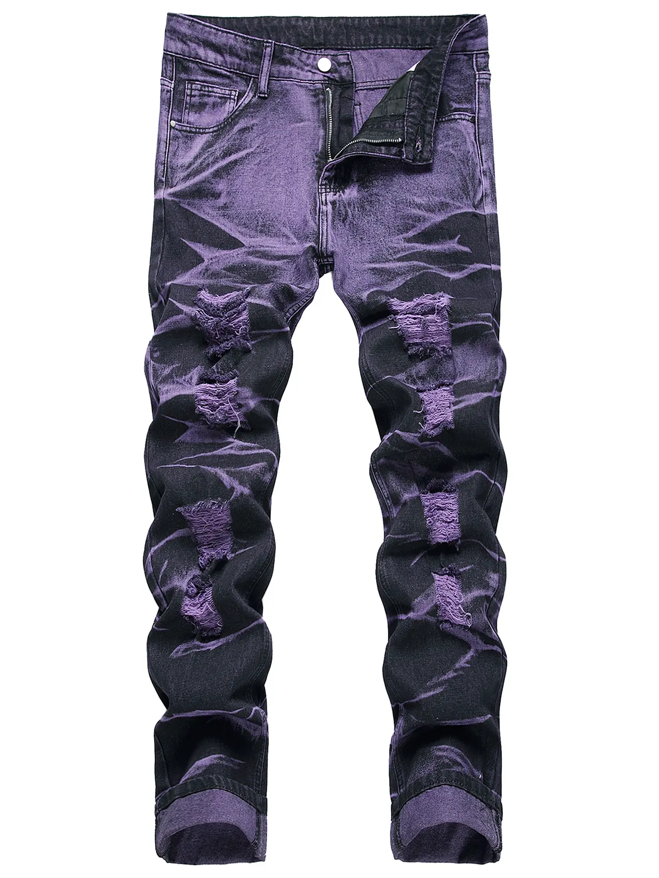 Men’s Big & Tall Jeans — ripped, regular fit, distressed, slim straight leg, stacked biker style, comfortable denim pants