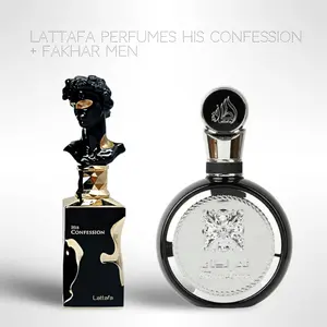 ”That's My Man" Bundle Lattafa Perfumes His confession + Fakhar Men 100ml (3.4 Fl oz) Long Lasting Perfume - Value Bundle - Men's Fragrance Gift Bundle
