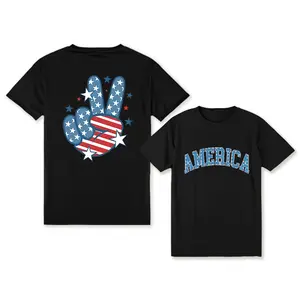Short Sleeved T-Shirt for Casual Wear in Summer And Spring, T-Shirt with National Flag Printed on It, 180G Pure Double-Sided Printed Round Neck Short Sleeved T-Shirt, Casual Printed T-Shirt, Fashionable Single Piece
