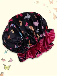 Soft Silky Butterfly Print Sleep Cap, Protect Hair for Women, Ideal Gift for All Head Sizes, Perfect for Sleep and Beauty Care, Bonnets for Sleeping