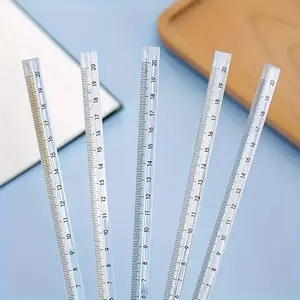 3pcs/set, Transparent Triangular Scale Ruler Triangular Ruler Triangle Size Proportional Drawing Template Ruler, Back To School, School Supplies, Stationery