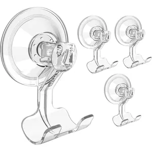Suction Cup Razor Holder, Shower Suction Razor Hooks for His and Hers, Removable and , Clear, 4 count