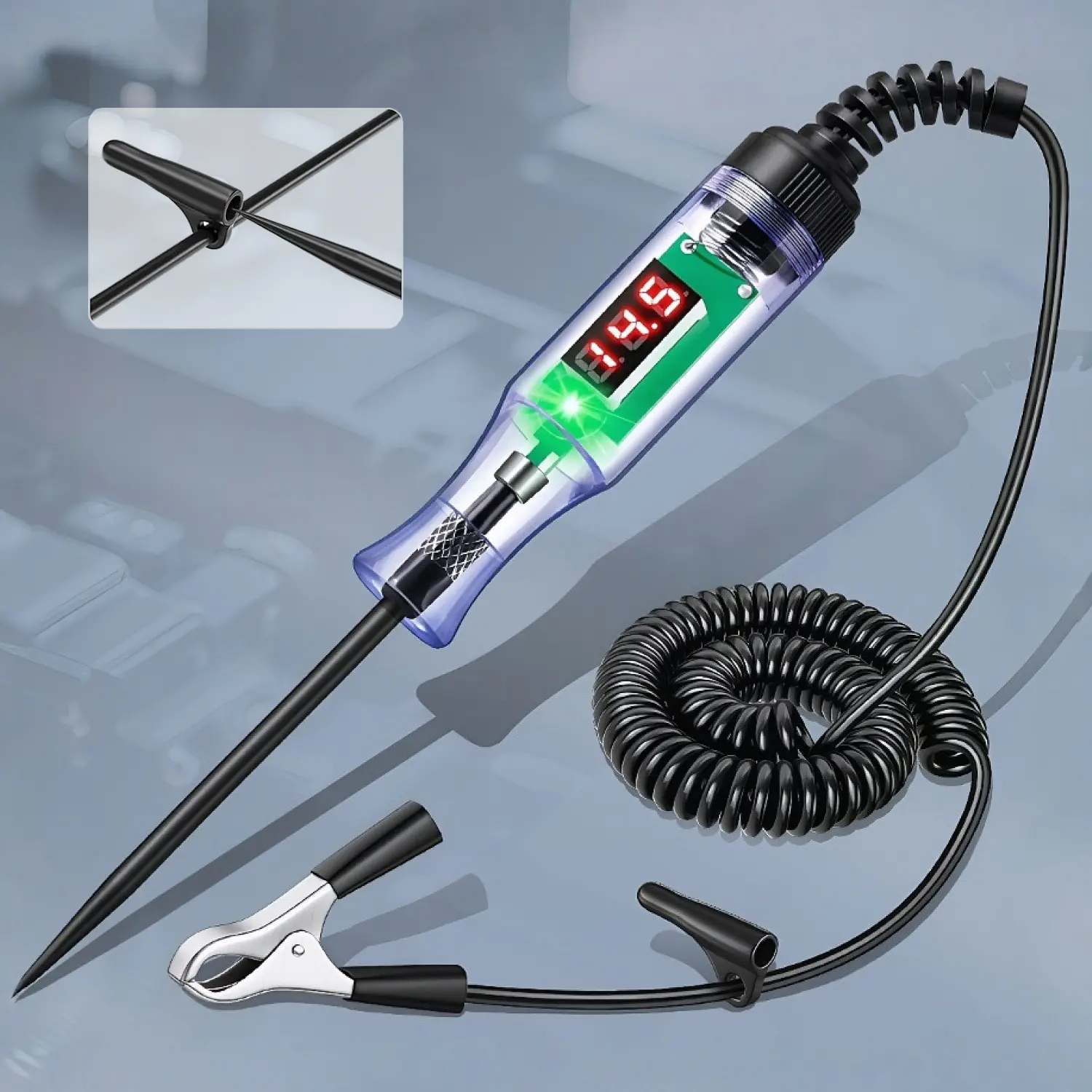 Enhanced car test light, 3V-48V digital fuse tester, equipped with automatic bidirectional testing function, portable design, precise measurement, suitable for RVs and other vehicles