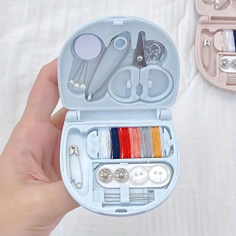 1pc Mini Sewing Box, Portable Small Sewing Kit, Mini Scissors Button Thread, Sewing Supplies, Sewing Tools