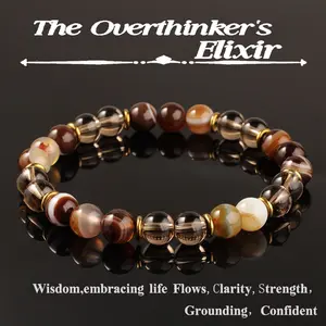 The Overthink's Elixir Bracelet Wisdom Embracing Life Flows Clarity Strength Grounding Natural Healing Crystal Gorgeous Stone Gemstone Jewelry Energy Love Girlfriend Boyfriend Souvenir Valentine Anniversary New Year Christmas Halloween Birthday Gift