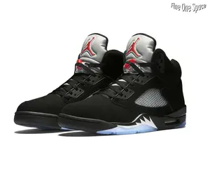 Retro High-Top Suede Basketball Sneakers, Black Upper with Red & Grey Accents, Breathable Mesh Panels, Translucent Ice Blue Outsole, Streetwear Style for Daily OOTD & Classic Sporty Looks