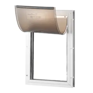 Pet Door For Doors With Lock And Magnetic Flap System, Aluminum Frame, Weather Resistant And Durable, Easy Install Cat And Dog Access Door, Medium Size M, Ideal For Home Or Patio Exterior Doors, Suitable For Indoor And Outdoor Use