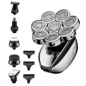 6 in 1 Electric Shaver Set, 1 Set Multifunctional Washable & 8 Knives Hair Trimmer, Professional Body Hair Trimmer for Men, Great for Valentine's Day Gift