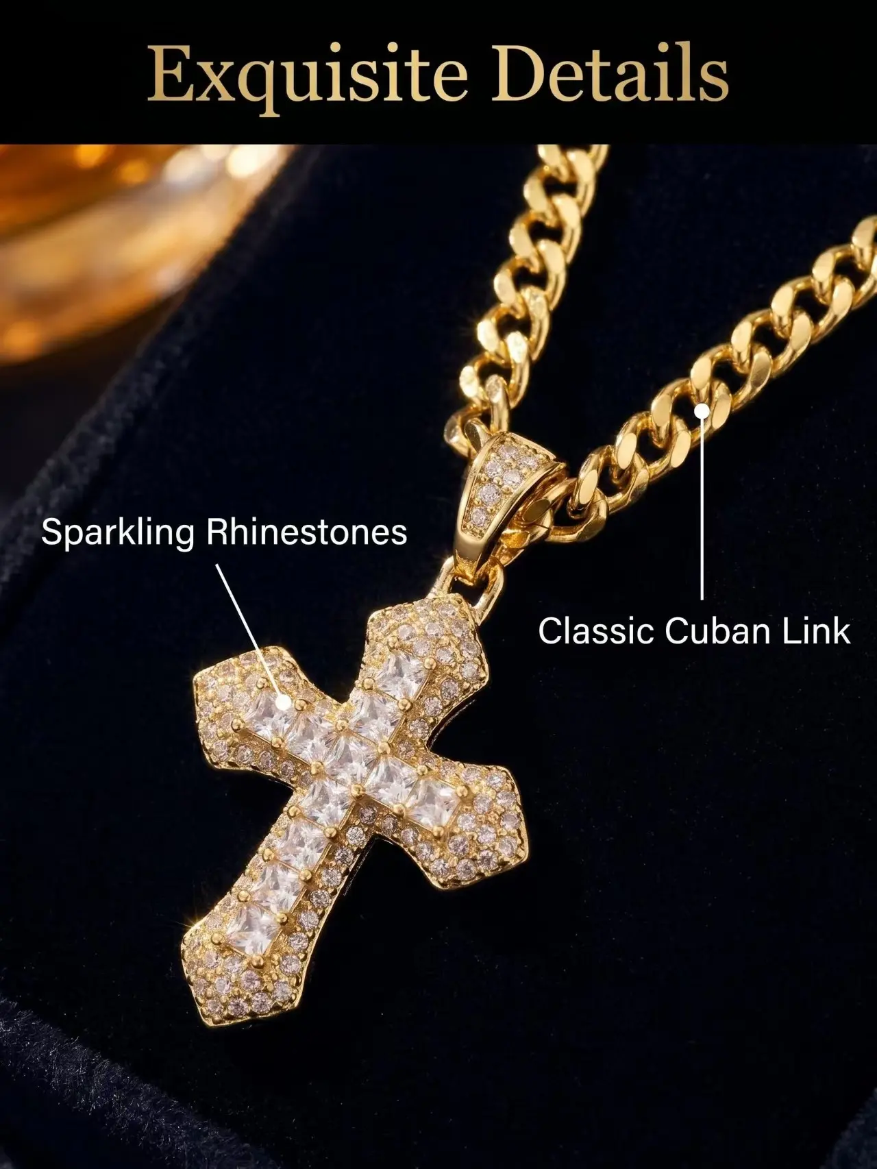14K Gold Plated Upgraded  Cross Necklace for Women, Cross Pendant Necklace, Non-Tarnish Faith Jewelry for Women, Christian Religious Gifts for Her summerwins