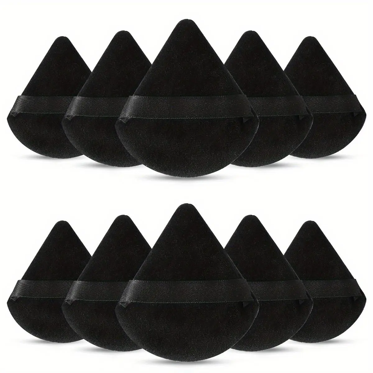 10-pack Reusable Triangular Powder Puffs - Soft Plush Sponge, Flocked Powder Puffs for Face Powder Makeup, Cosmetics, Makeup Products, Mini Makeup, Beauty Puff, Triangle Powder Puff, Powder Puff Set