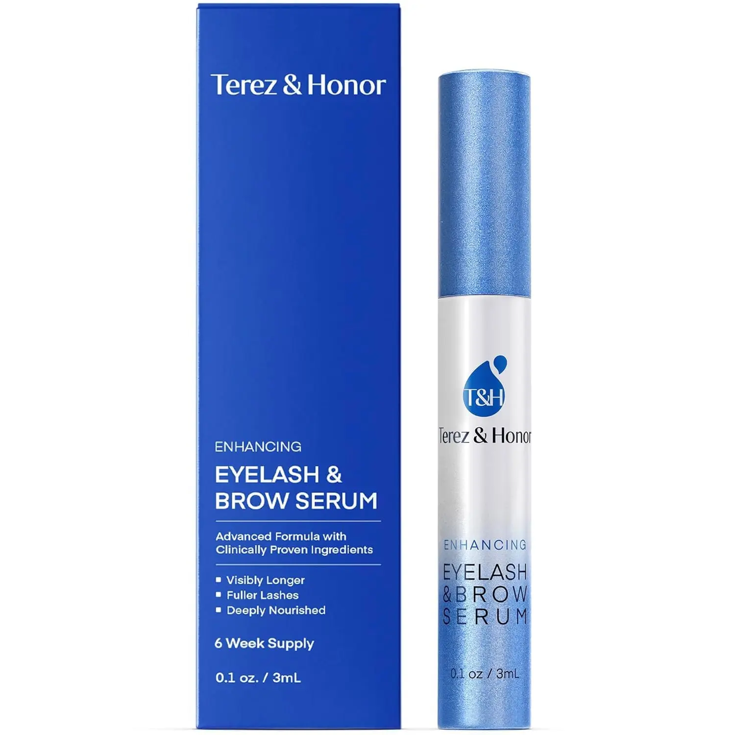 TEREZ & HONOR Advanced Lash Serum for Growth, Brow & Lash Duo Enhancer for Thicker, Longer Eyelashes and Eyebrows, Lash Serum Growth