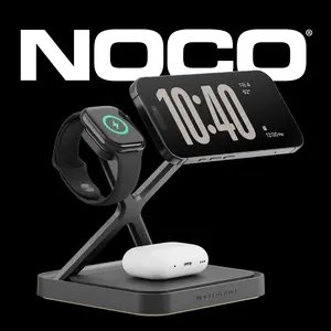 NOCO XGrid XDS3: 3-in-1 Wireless Charging Stand – For iPhone, Apple Watch & AirPods – MagSafe Compatible, Qi2 Certified