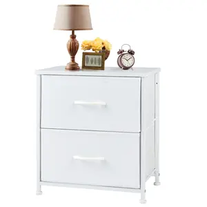 Nightstand with 2 Fabric Drawers, Dresser, End Table, Bedside Table, Bedroom Furniture for Living Room, Entryway