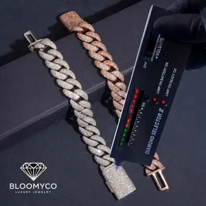 Mosaic Set 14mm Iced Out Cuban Link Bracelet (Passes Diamond Tester)