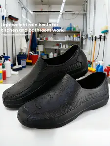 Chef Shoes Anti-Slip Water Boots Nurse Shoes Surgery Room Doctor Shoes Low-Top Hygiene Boots Waterproof Oilproof Lightweight One-Piece Wear Resistant Rain Shoes