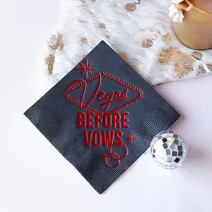 For Your Party Las Vegas Bachelorette Party Napkins | Pack of 20, 3ply Cocktail Napkins | Vegas-Before-Vows | Vegas Themed Wedding, Bachelorette, Cowgirl Theme Party Decorations & Supplies