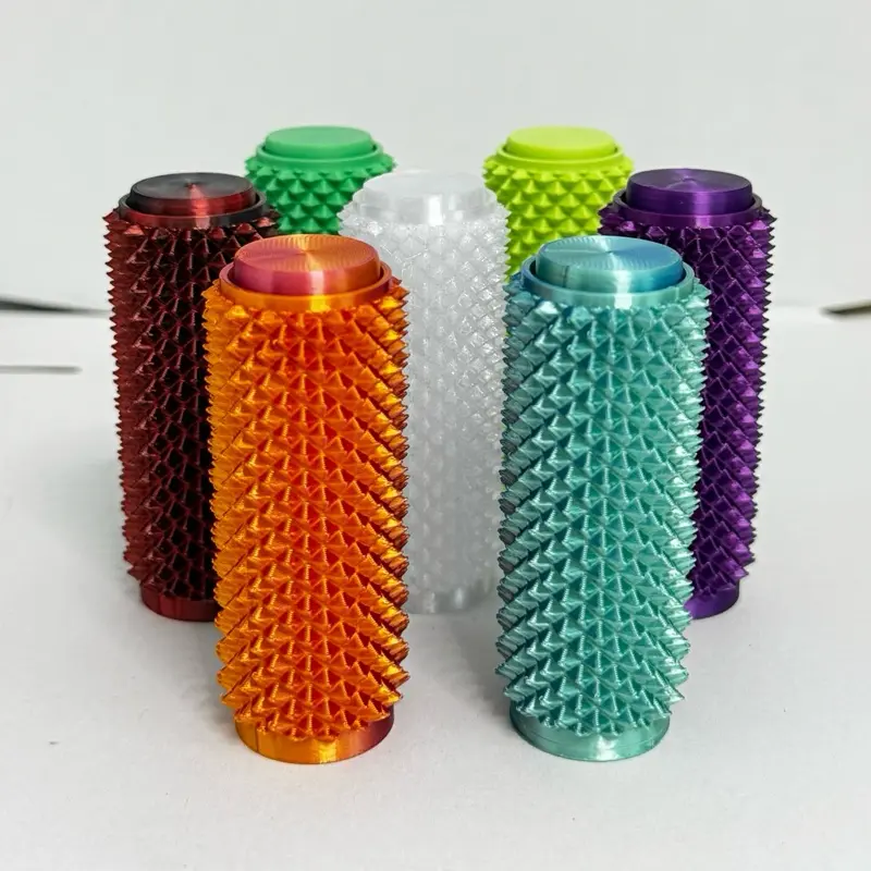Cool Desk Toys SpikeRoll - 3D Printed Spiky Clicker Fidget Gadget, 3D Printed Fidget Toys with Spiky Sensory Stress Relief for ADHD, Made in USA, Sensory Fidget Tool, Stress Relief Aid