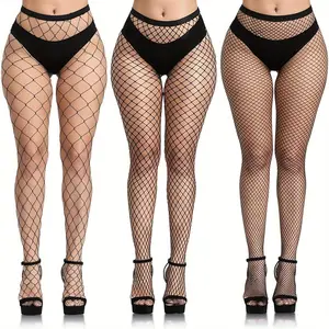 3/8 Pairs Fishnet Stockings for Women, Elastic High Waist Black Tights, Trendy Layering Shapewear Leggings, Ideal for Y2K Aesthetic Outfit for Music Festival Coachella dress Womenswear