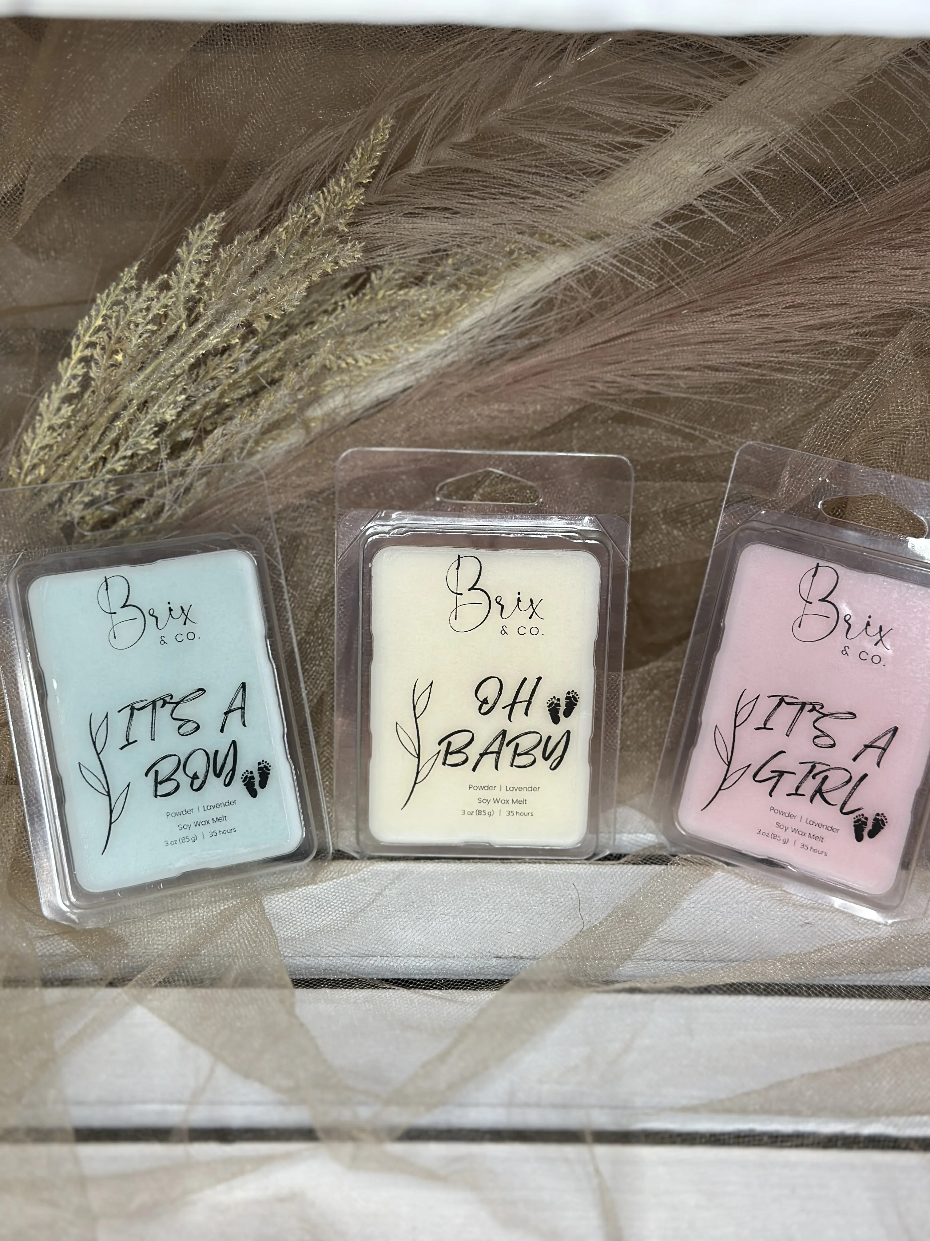 Soy Wax Melts/Tarts - 3oz Wax Melt Baby Shower Favors - 30 Hours Burn Time - Non-Toxic Wax with Fragrance - Choose Your Favors - Party Favors