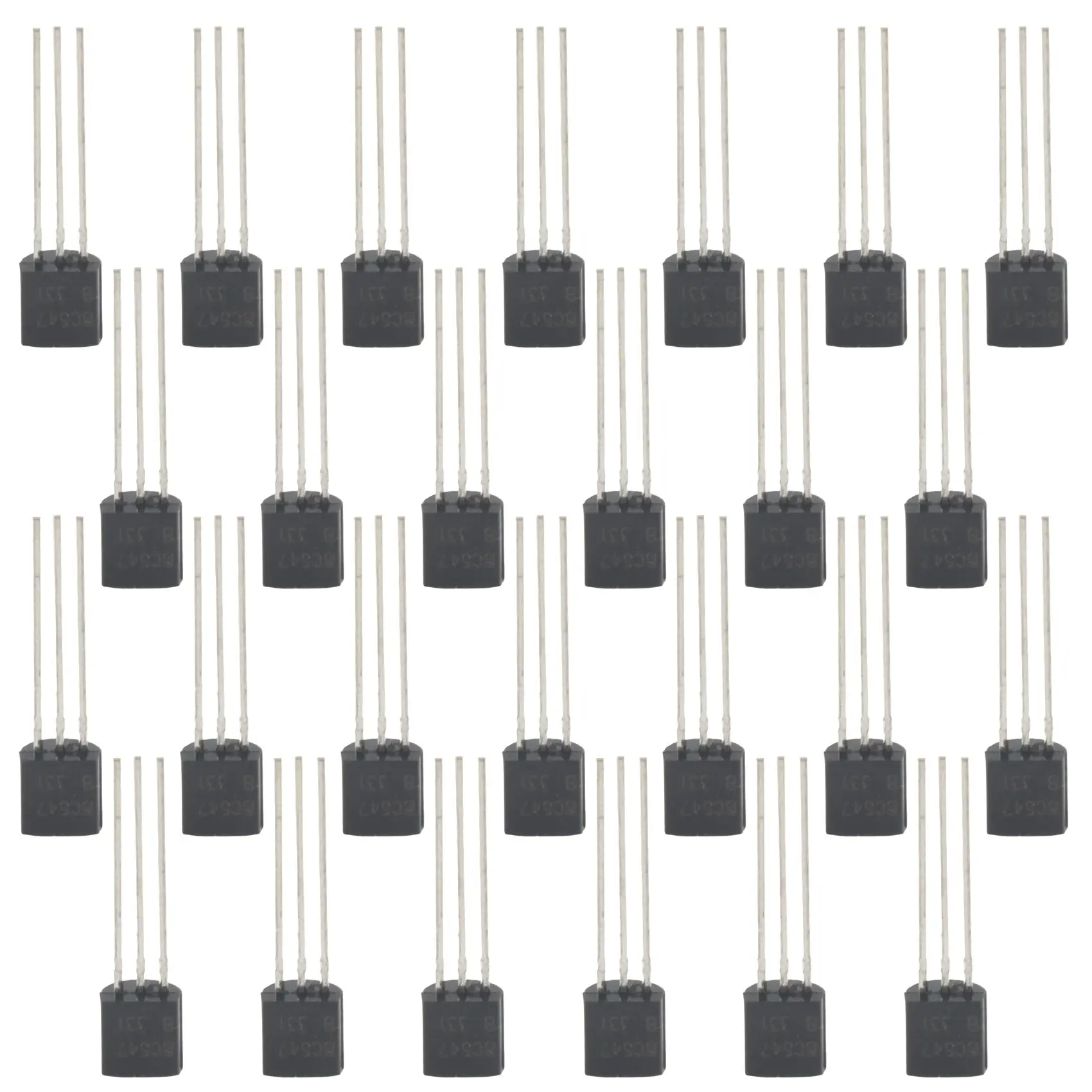 100pcs BC547 TO-92 NPN Silicon Epitaxial Transistors Bulk Set - High-Performance Collector, 0.7 Inches, 0.5x0.1 Inch, 100x Transistor for Automotive & Motorcycle Accessory Switches, Base
