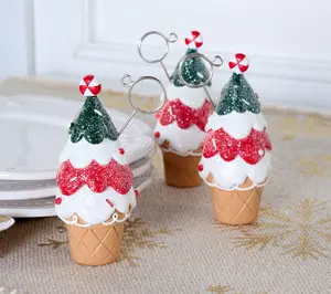 Set of 3 Ice Cream Cone Place Card Holders by Valerie