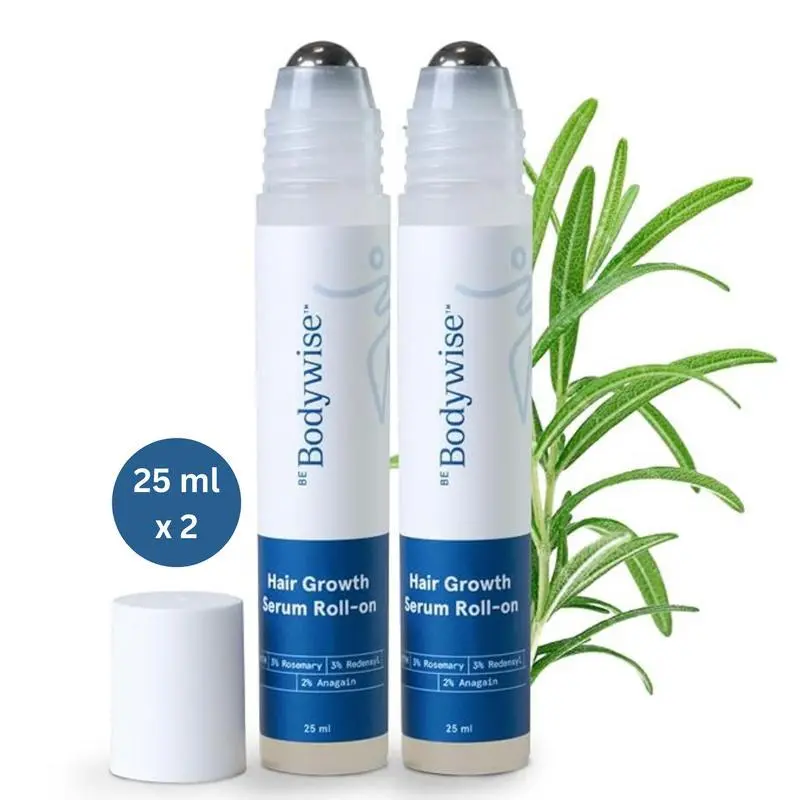 Be      Bodywise    Advanced Hair Growth Roll-On Serum | 3% Rosemary | 2% Aminexil | 3% Redensy l 2% Anagain | Precision Scalp Applicator | Paraben & Sulphate Free | Non oily and mess free