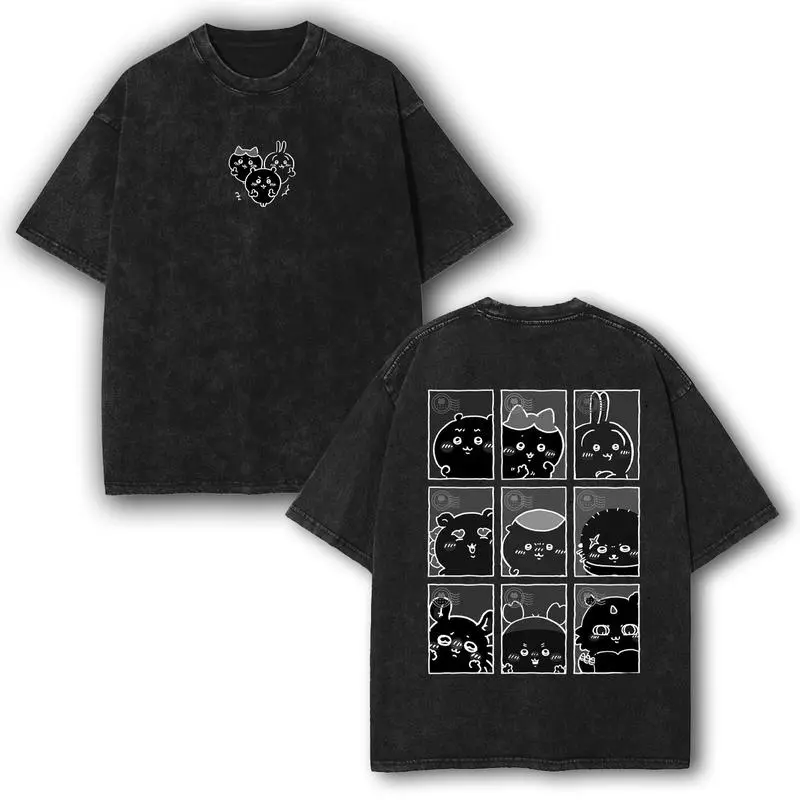 valentine shirts Limited Edition 2 Version Chiikawa Unisex T-Shirt, Vintage Washed Oversize Unisex Tee, Trendịng Tshirt Inspired Streetwear tee unisex heavyweight cotton t-shirt washed vintage t-shirt Casual Menswear outfit tshirt Top Graphic man unisex