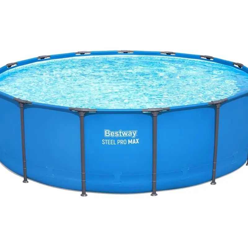 Bestway Steel Pro MAX 15' × 48" Above Ground Pool, Round Metal Frame Outdoor Swimming Pool for Backyard, Blue, POOL ONLY